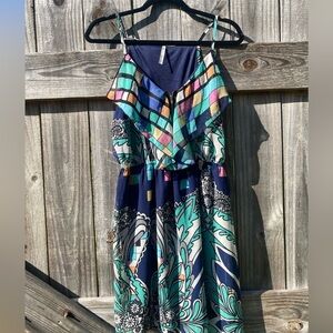 Hello Miss Colorful Geometric and Floral Dress size L